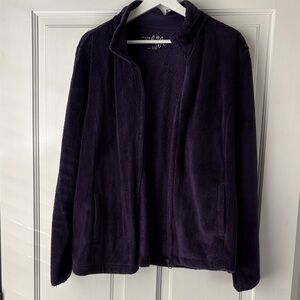 Made for Life Women's Dark Purple Teddy Jacket Zip Up XL
